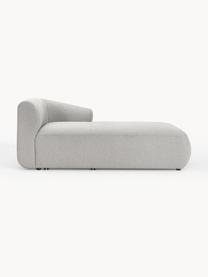 Chaise longue hoekmodule Sofia uit bouclé, Bekleding: bouclé (100% polyester) M, Frame: sparrenhout, spaanplaat, , Poten: kunststof Dit product is , Bouclé lichtgrijs, B 185 x D 92 cm, hoekdeel rechts