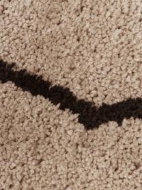Ručně všívaný koberec s vysokým vlasem Davin, Taupe, černá, Š 160 cm, D 230 cm (velikost M)