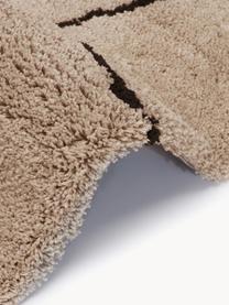 Handgetufteter Hochflor-Teppich Davin, Flor: 100% Polyester-Mikrofaser, Beige, Schwarz, B 160 x L 230 cm (Grösse M)