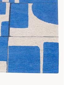 Vloerkleed Papercut met grafisch patroon, 100% polyester, Blauw, crèmewit, B 80 x L 150 cm (maat XS)