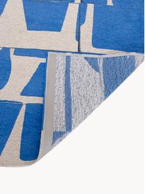 Vloerkleed Papercut met grafisch patroon, 100% polyester, Blauw, crèmewit, B 80 x L 150 cm (maat XS)