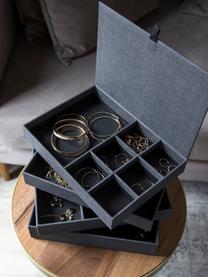Boîte à bijoux avec fermeture magnétique Precious, Carton rigide, Anthracite, larg. 27 x prof. 19 cm