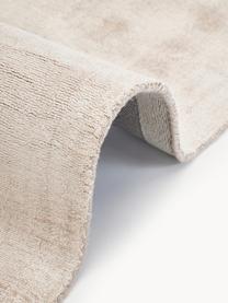 Handgeweven viscose loper Jane, Onderzijde: 100% katoen Het in dit pr, Lichtbeige, B 80 x L 300 cm