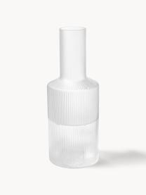 Carafe striée soufflée bouche Ripple, 1 L, Verre, soufflé bouche, Translucide, mat, 1 L