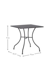 Tavolino da giardino in metallo grigio opaco Kelsie, Metallo verniciato a polvere, Grigio, Larg. 70 x Prof. 70 cm