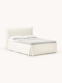 Boxspringbett Viola, Bezug: 54 % Polyester, 36 % Visk, Matratze: 7-Zonen-Taschenfederkern, Webstoff Off White, B 140 x L 200 cm, Härtegrad H2