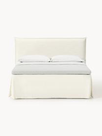 Boxspringbett Viola, Bezug: 54 % Polyester, 36 % Visk, Matratze: 7-Zonen-Taschenfederkern, Webstoff Off White, B 140 x L 200 cm, Härtegrad H2