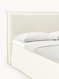 Boxspringbett Viola, Bezug: 54 % Polyester, 36 % Visk, Matratze: 7-Zonen-Taschenfederkern, Füße: Birkenholz Dieses Produkt, Webstoff Off White, B 140 x L 200 cm, Härtegrad H2