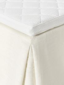 Boxspringbett Viola, Bezug: 54 % Polyester, 36 % Visk, Matratze: 7-Zonen-Taschenfederkern, Webstoff Off White, B 140 x L 200 cm, Härtegrad H2