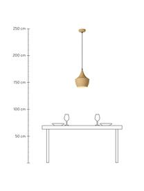 Kleine Pendelleuchte Woody in Holz-Optik, Lampenschirm: Metall, beschichtet, Baldachin: Metall, beschichtet, Braun, Ø 24 x H 30 cm