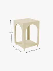 Tavolino Vesta, Pannello di fibra a media densità (MDF), con finitura in legno di frassino, Legno, laccato giallo chiaro, Larg. 40 x Alt. 59 cm