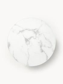 Tavolino rotondo da salotto con piano in vetro effetto marmo Antigua, Struttura: metallo ottonato, Bianco effetto marmo, ottonato, Ø 80 cm