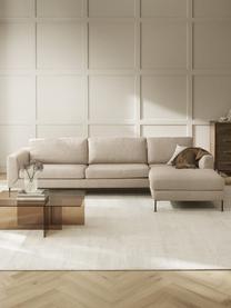 Canapé d'angle 4 places Cucita, Tissu beige, larg. 302 x prof. 163 cm, méridienne à gauche