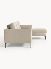 Ecksofa Cucita (4-Sitzer), Bezug: Webstoff (100% Polyester), Gestell: Massives Kiefernholz, Füße: Metall, lackiert Dieses P, Webstoff Beige, B 302 x T 163 cm, Eckteil rechts