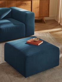 Pouf en velours Lena, Velours bleu pétrole, larg. 76 x prof. 76 cm