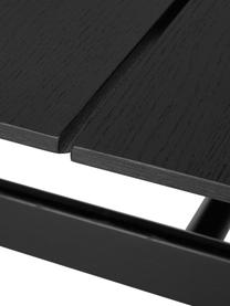 Massivholz Esstisch Larson in Schwarz, Tischplatte: Spanplatte mit Eichenholz, Gestell: Massiver Buchenholz mit E, Eichenholzfurnier, schwarz lackiert, B 180 x T 90 cm