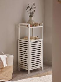 Estanteria de baño con cesta de lavandería Kit, Estructura: madera de bambú, tablero , Cesta: polipropileno, poliéster , Blanco, An 40 x Al 95 cm