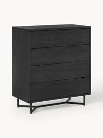 Commode en bois de manguier avec tiroirs Luca, Bois de manguier noir laqué, noir, larg. 90 x haut. 100 cm