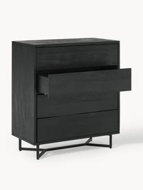 Commode en manguier Luca, Manguier laqué, cadre noir, larg. 90 x haut. 100 cm