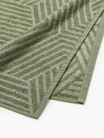 Lot de serviettes de bain Fatu, tailles variées, Tons vert olive, 3 éléments (1 serviette invité, 1 serviette de toilette et 1 drap de bain)