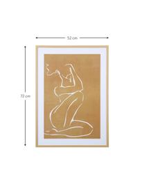 Ingelijste digitale print Femme, Lijst: MDF, Beige, B 52 x H 72 cm