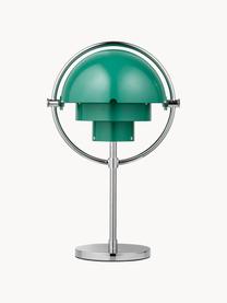 Lampada da tavolo portatile con luce regolabile Multi-Lite, orientabile, Alluminio rivestito, Verde turchese opaco, argentato lucido, Ø 15 x Alt. 30 cm