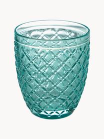 Wassergläser Rombi, 6er-Set, Glas, Lila- und Türkistöne, transparent, Ø 8 x H 10 cm, 350 ml