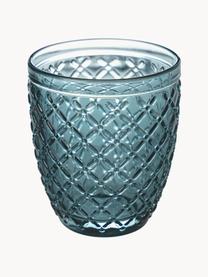 Wassergläser Rombi, 6er-Set, Glas, Lila- und Türkistöne, transparent, Ø 8 x H 10 cm, 350 ml