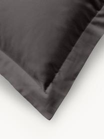 Funda de almohada de satén Premium, Gris oscuro, An 45 x L 110 cm