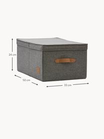 Boîte de rangement Premium, Gris foncé, brun, larg. 33 x prof. 50 cm