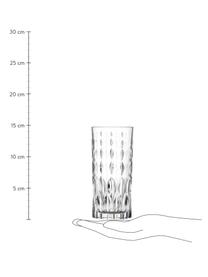 Vasos highball de cristal con relieve George, 6 uds., Cristal, Transparente, Ø 7 x Al 15 cm, 350 ml
