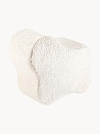 Pouf per bambini in teddy fatto a mano Cloud, Teddy bianco latte, Larg. 80 x Prof. 30 cm