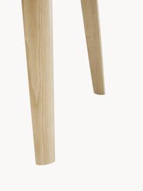 Chaise rembourrée Koga, Tissu gris clair, bois de frêne clair, larg. 47 x haut. 86 cm