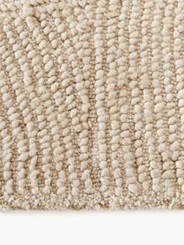 Runder handgetufteter Kurzflor-Teppich Eleni aus recycelten Materialien, 100 % Polyester, Beige, Ø 120 cm (Größe S)