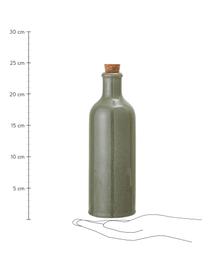 Handgemaakte azijn- en oliekaraf Pixie, luchtdicht, Fles: keramiek, Groentinten, Ø 8 x H 25 cm
