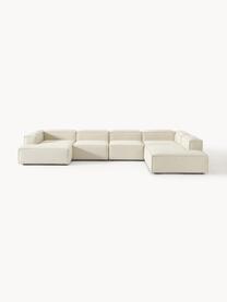 Divano componibile Lennon, Rivestimento: 100% poliestere Con 115.0, Struttura: legno di pino massiccio, , Piedini: plastica Questo prodotto , Tessuto bianco latte, Larg. 418 x Prof. 269 cm, chaise longue a sinistra