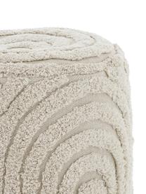 Hocker Erika aus Baumwolle, Bezug: 100 % Baumwolle, Webstoff Hellbeige, Ø 44 x H 46 cm