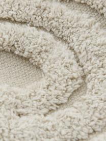 Taburete de algodón Erika, Funda: 100% algodón, Tejido beige claro, Ø 44 x Al 46 cm