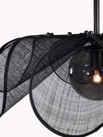 Grande suspension en fibres de bananier Styrka, tailles variées, Noir, Ø 63 x haut. 50 cm