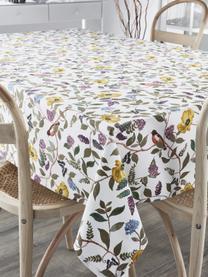 Tafelkleed Cosmos met zomers bloemen motief, 100% katoen, Wit, multicolour, Voor 6 - 8 personen (B 145 x L 250 cm)