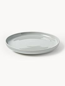 Porcelánové plytké taniere Nessa, 4 ks, Vysokokvalitný porcelán, Svetlosivá, lesklá, Ø 26 cm