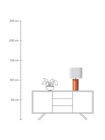 Lámpara de mesa de cerámica Emersyn, Pantalla: cachemir, Cable: plástico, Naranja, blanco, An 35 x L 170 cm