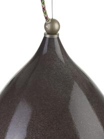 Kleine hanglamp Vague van keramiek, Lampenkap: keramiek, Baldakijn: keramiek, Grijs, 26 x 29 cm