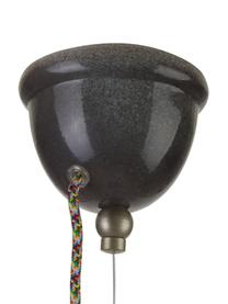 Lámpara de techo pequeña de cerámica Vague, Pantalla: cerámica, Anclaje: cerámica, Cable: cubierto en tela, Gris, Ø 26 x Al 29 cm