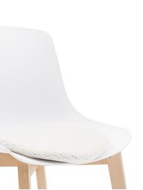 Cuscino sedia rotondo in tessuto teddy Mille, Retro: 100% poliestere, Crema, Ø 37 cm