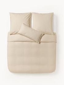 Housse de couette en percale de coton Elsie, Beige, larg. 200 x long. 200 cm