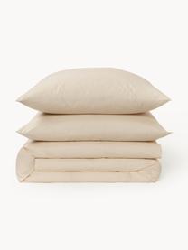 Housse de couette en percale de coton Elsie, Beige, larg. 200 x long. 200 cm