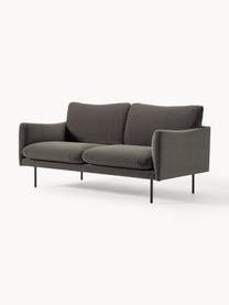 Sofa z aksamitu Moby (2-osobowa), Tapicerka: aksamit (wysokiej jakości, Stelaż: lite drewno sosnowe, Nogi: metal malowany proszkowo , Taupe aksamit, S 170 x G 95 cm