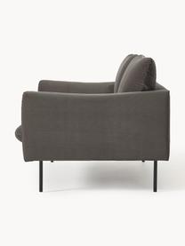 Samt-Sofa Moby (2-Sitzer), Bezug: Samt (Hochwertiger Polyes, Gestell: Massives Kiefernholz, Füße: Metall, pulverbeschichtet, Samt Taupe, B 170 x T 95 cm