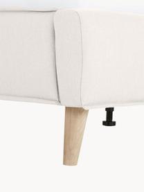 Gestoffeerd bed Moon met houten poten, Bekleding: polyester (gestructureerd, Frame: massief grenenhout, FSC-g, Poten: massief eikenhout, Geweven stof greige, B 160 x L 200 cm